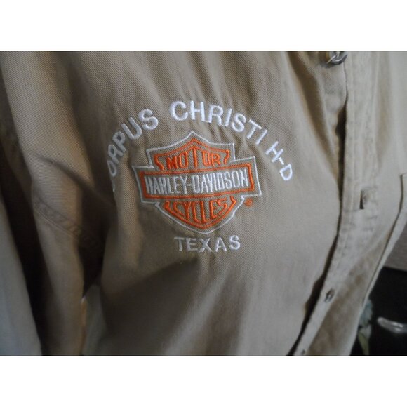 Harley-Davidson Corpus Christi Texas Dealor Staff Button-Up Shirt Men’s Size SM - Picture 7 of 10